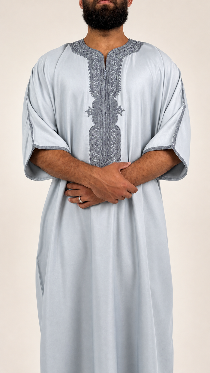 Grey Moroccan Thobe