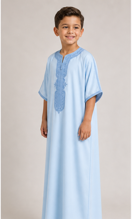 Baby Blue Child's Moroccan Thobe