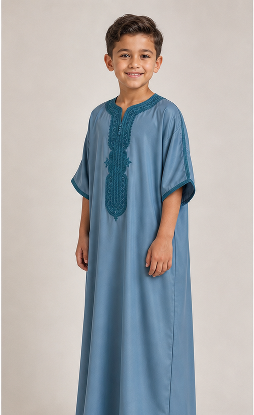 Teal Child's Moroccan Thobe