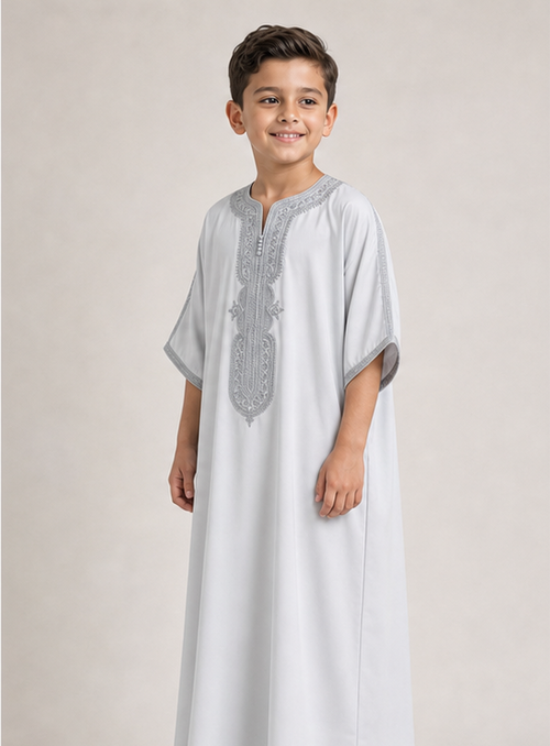 Grey Child's Moroccan Thobe