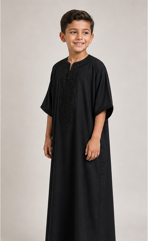 Black Child's Moroccan Thobe