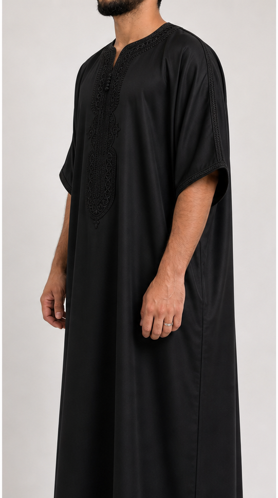 Black Moroccan Thobe