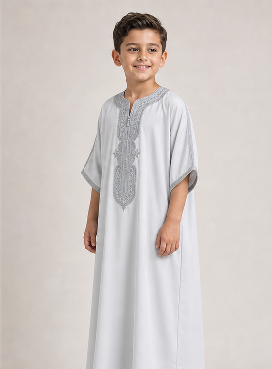 Grey Child's Moroccan Thobe
