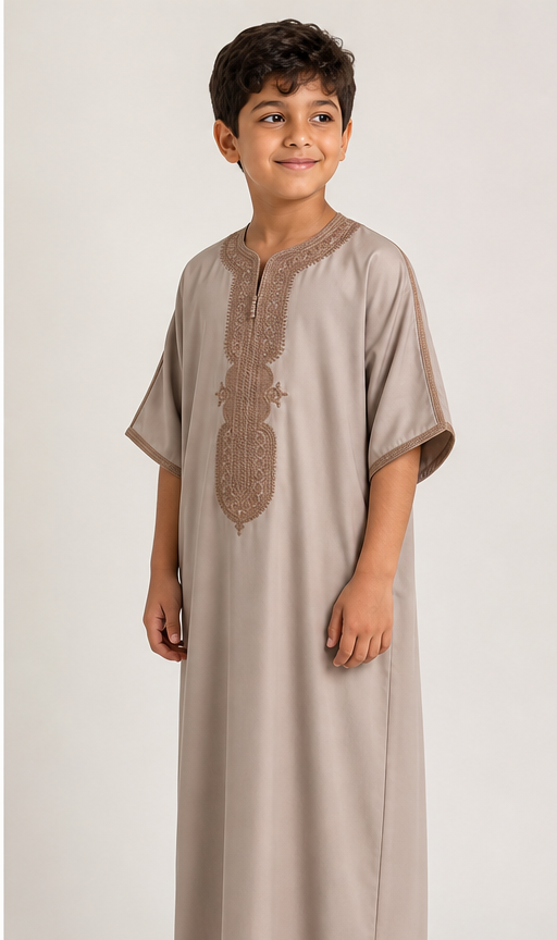 Beige Child's Moroccan Thobe