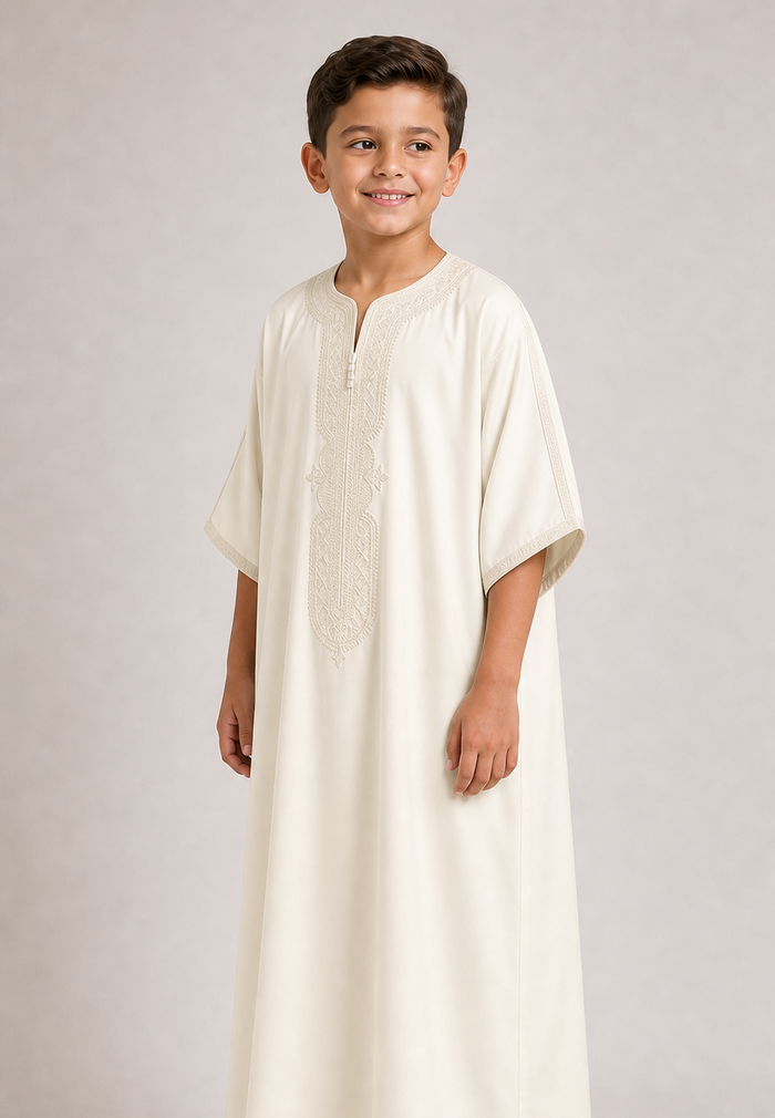 Off White Child's Moroccan Thobe